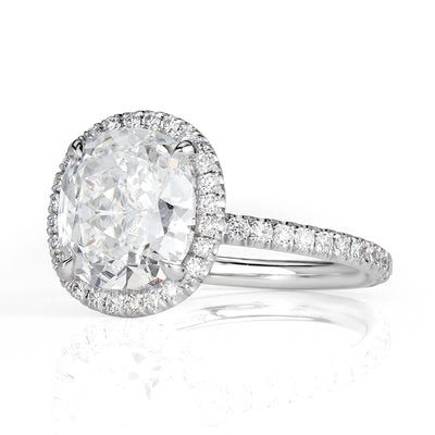 3.57ct Old Mine Cut Diamond Engagement Ring