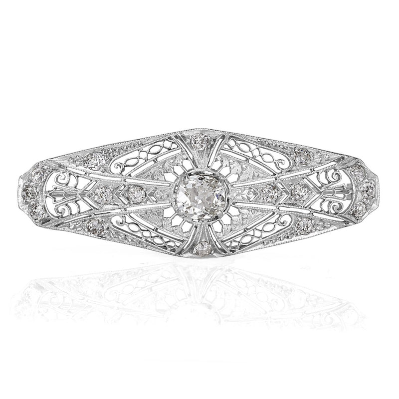 1.60ct Old Mine and Old European Cut Diamond Art Deco Pendant