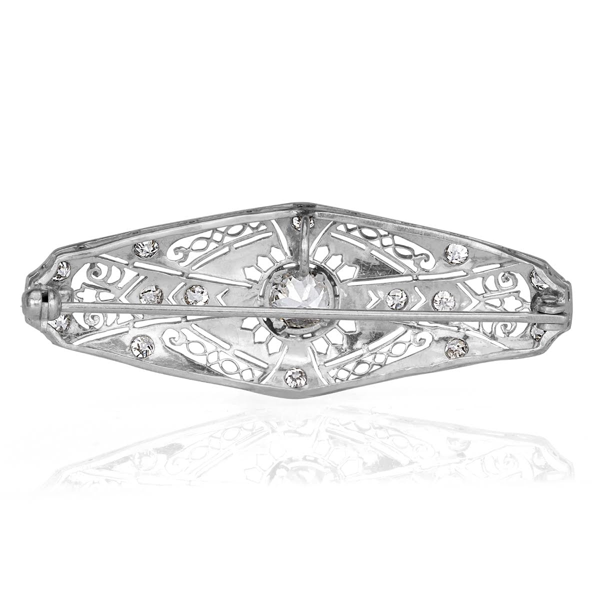 1.60ct Old Mine and Old European Cut Diamond Art Deco Pendant