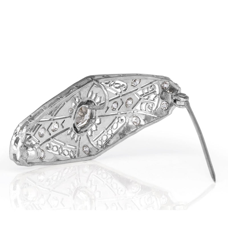 1.60ct Old Mine and Old European Cut Diamond Art Deco Pendant