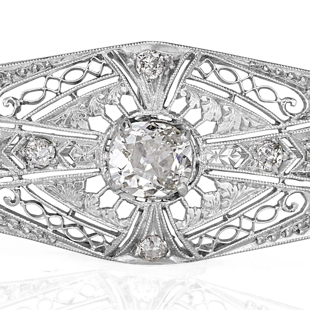 1.60ct Old Mine and Old European Cut Diamond Art Deco Pendant