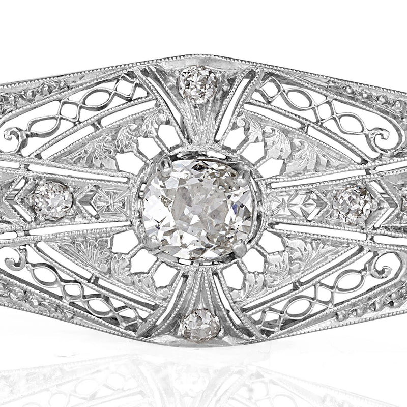 1.60ct Old Mine and Old European Cut Diamond Art Deco Pendant