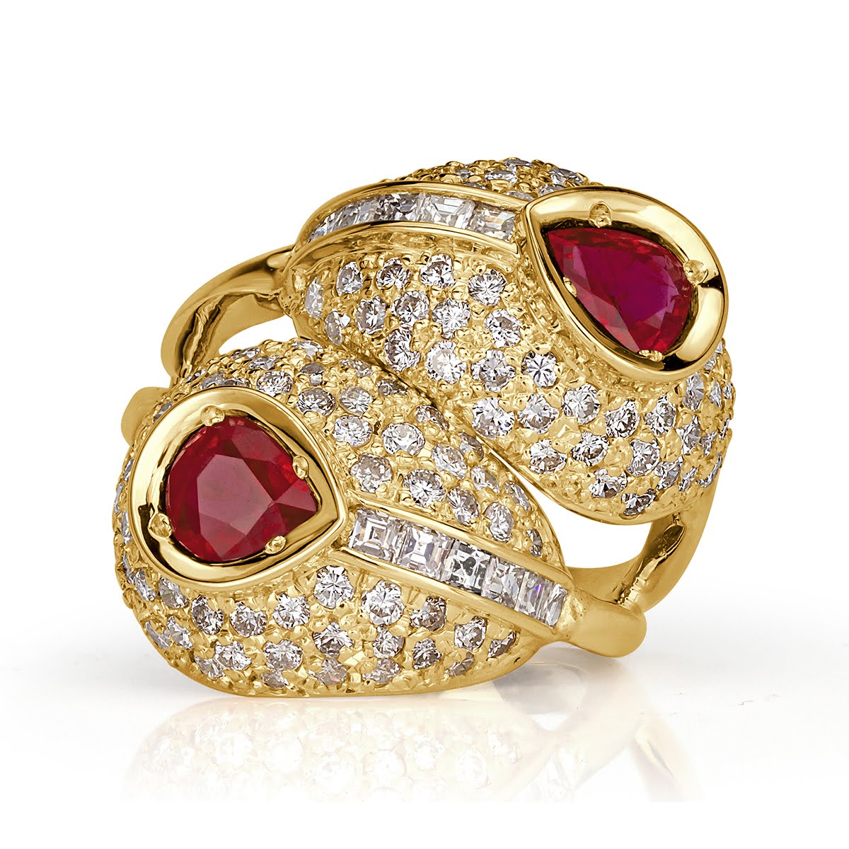 4.30ct Diamond and Ruby Vintage Ring