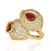 4.30ct Diamond and Ruby Vintage Ring