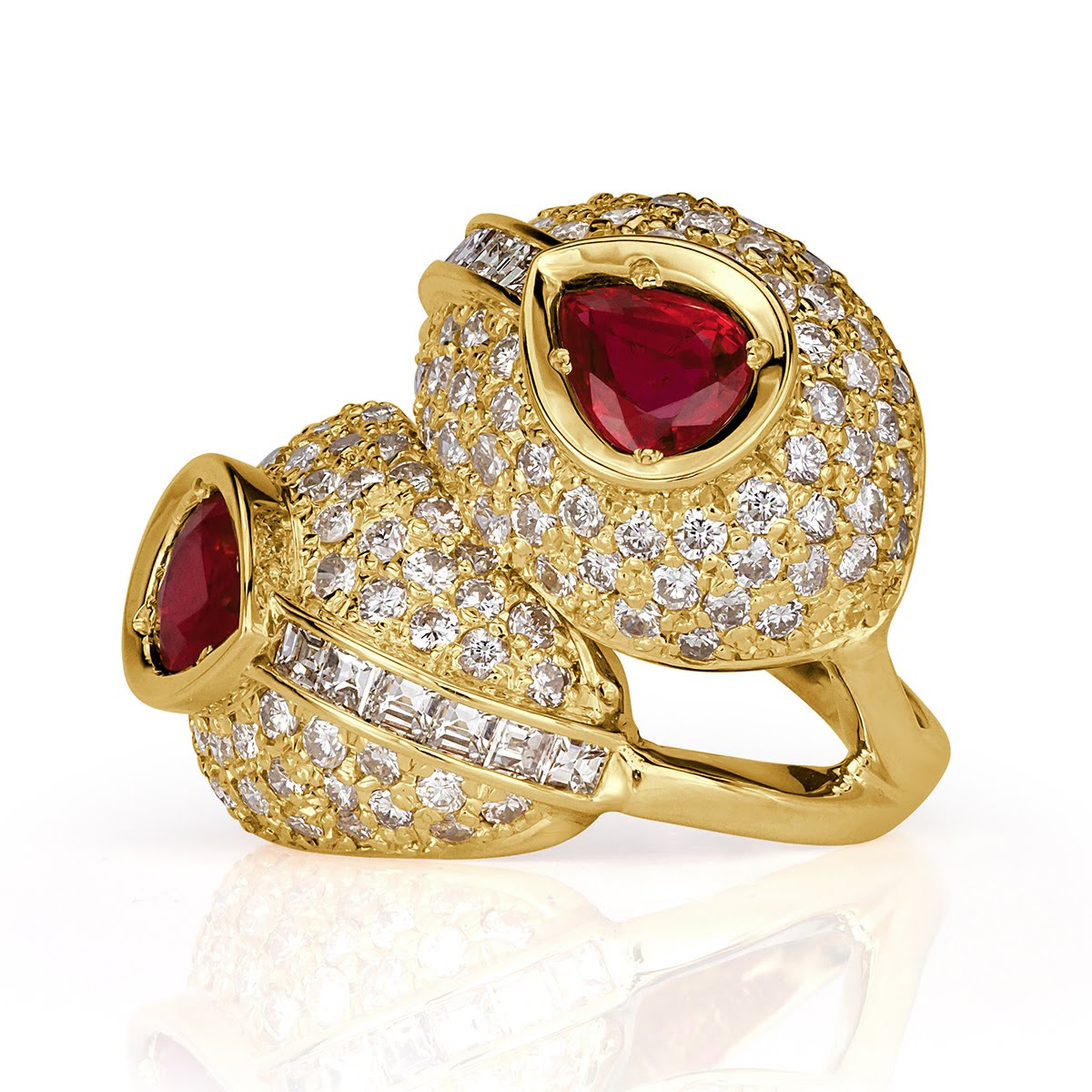 4.30ct Diamond and Ruby Vintage Ring