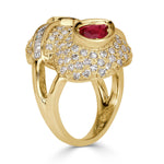4.30ct Diamond and Ruby Vintage Ring