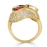 4.30ct Diamond and Ruby Vintage Ring