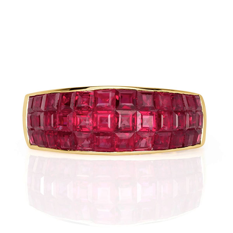 4.20ct Square Cut Ruby Vintage Ring