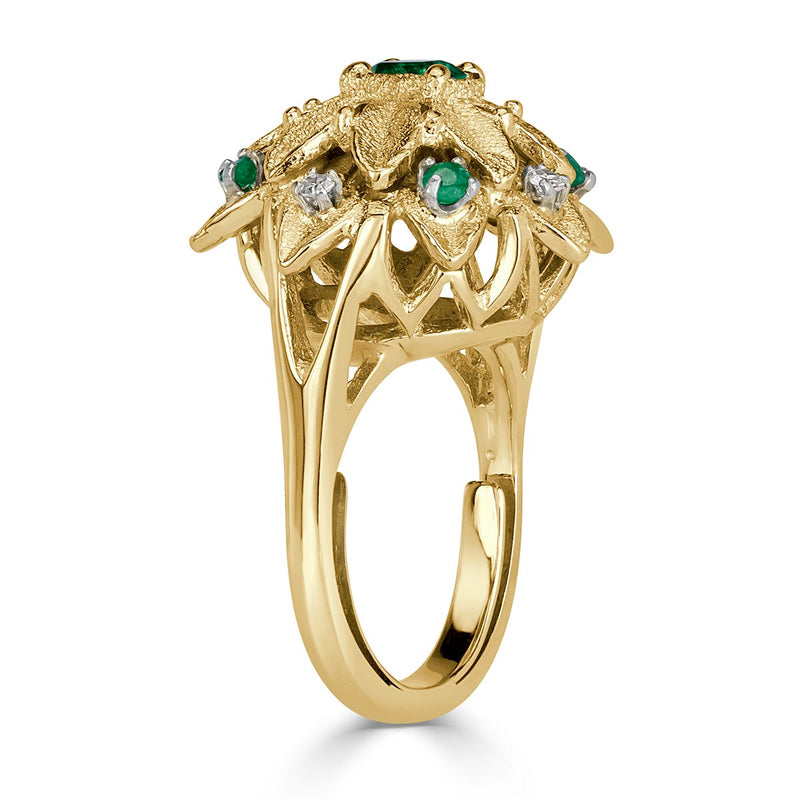0.48ct Emerald and Diamond Vintage Ring