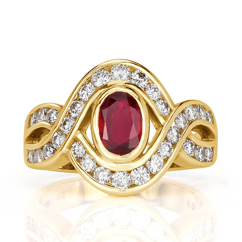 1.72ct Ruby and Diamond Vintage Ring