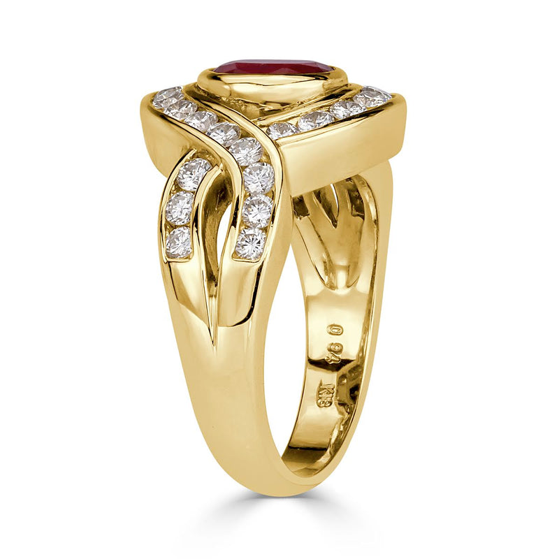 1.72ct Ruby and Diamond Vintage Ring