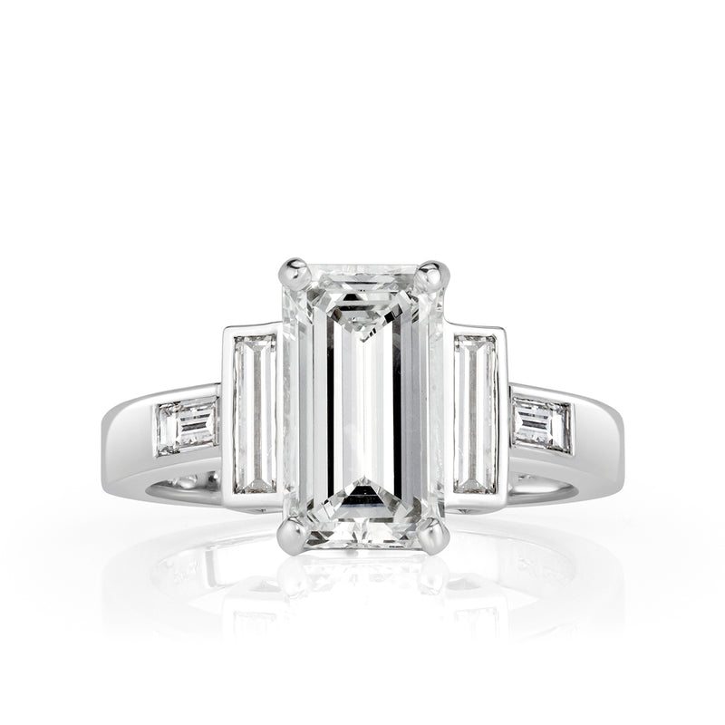 2.56ct Emerald Cut Diamond Engagement Ring