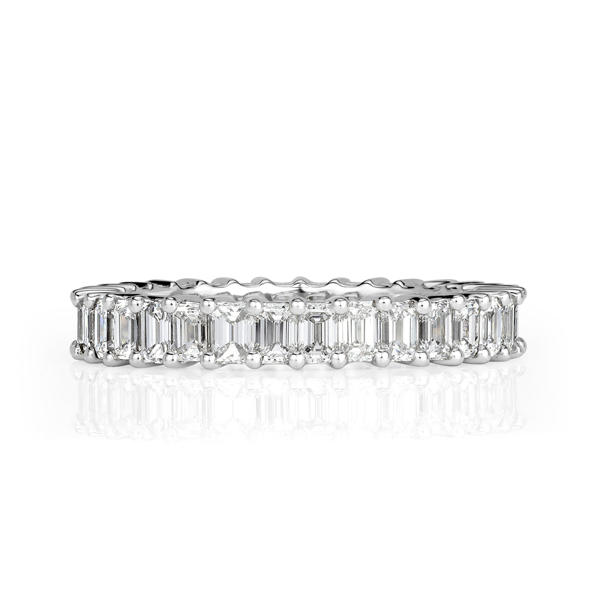 2.70ct Emerald Cut Diamond Eternity Band in 18k White Gold