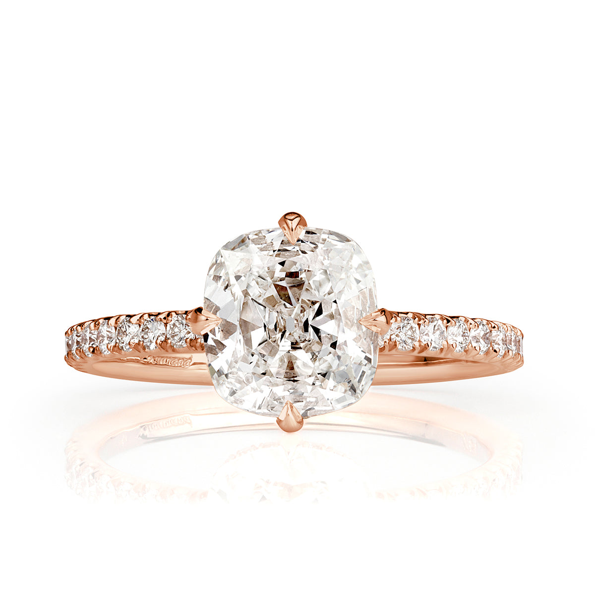 1.82ct Old Mine Cut Diamond Engagement Ring
