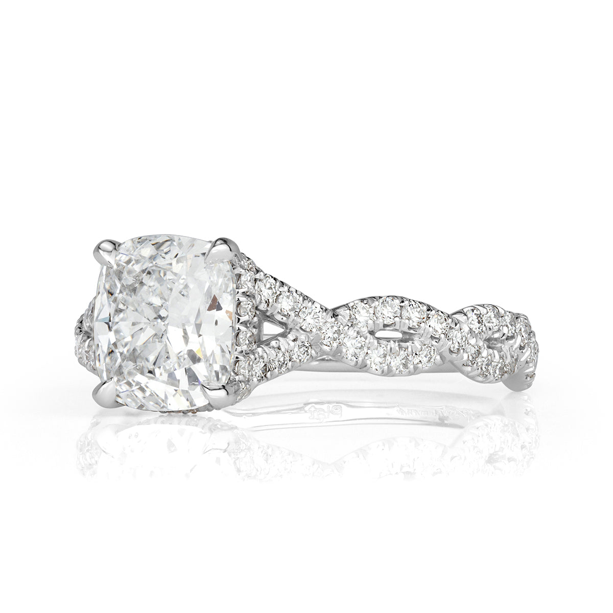 2.01ct Cushion Cut Diamond Engagement Ring