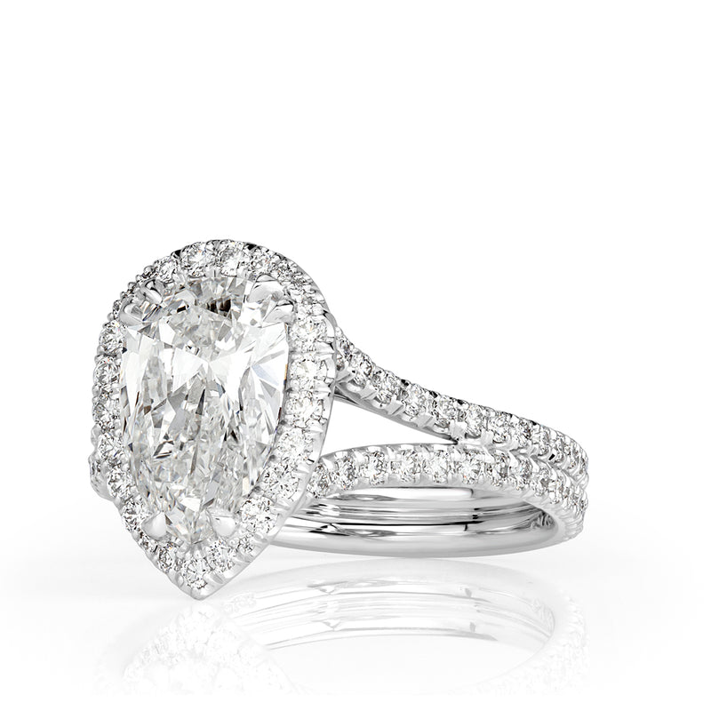 2.71ct Pear Shaped Diamond Engagement Ring