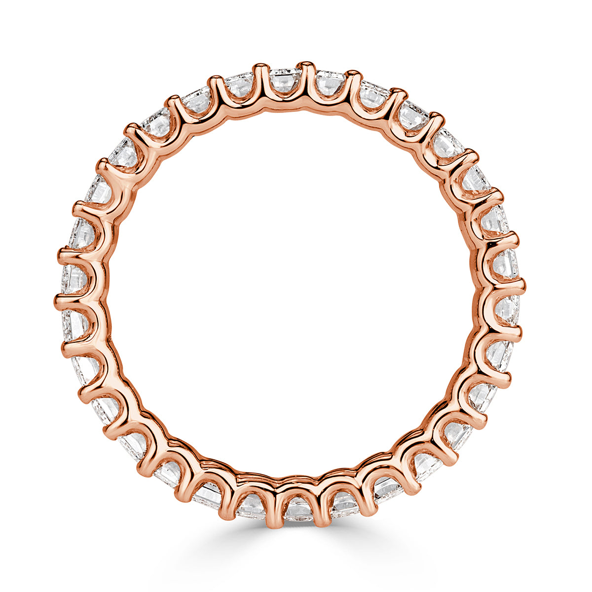 2.66ct Emerald Cut Diamond Eternity Band in 18k Rose Gold