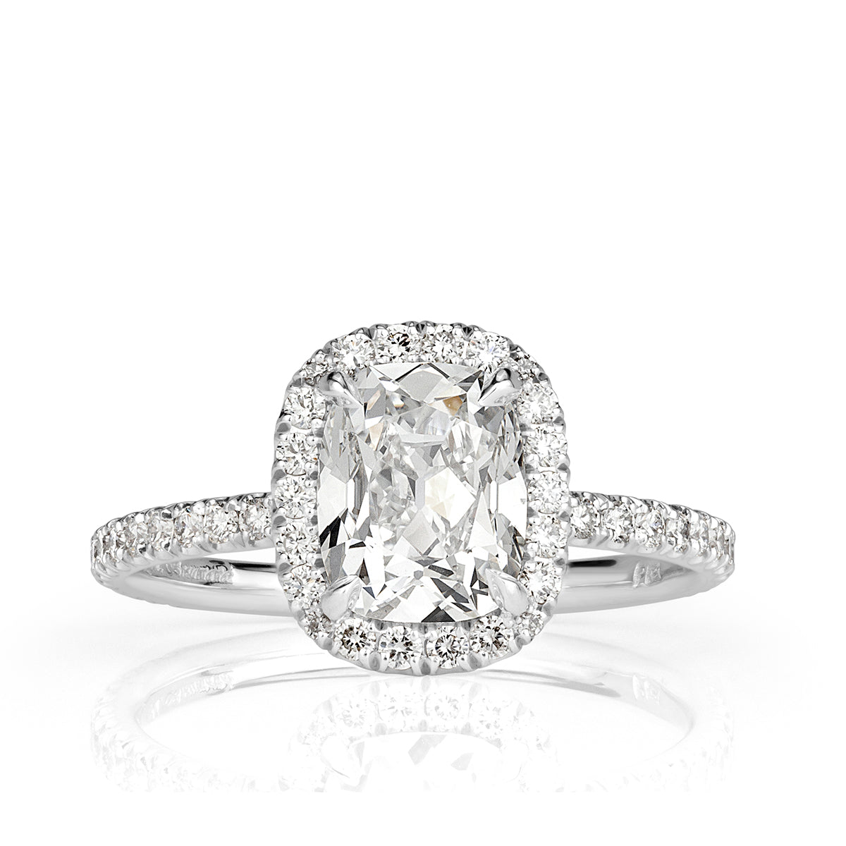 2.09ct Old Mine Cut Diamond Engagement Ring