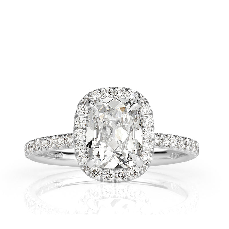 2.09ct Old Mine Cut Diamond Engagement Ring