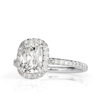 2.09ct Old Mine Cut Diamond Engagement Ring