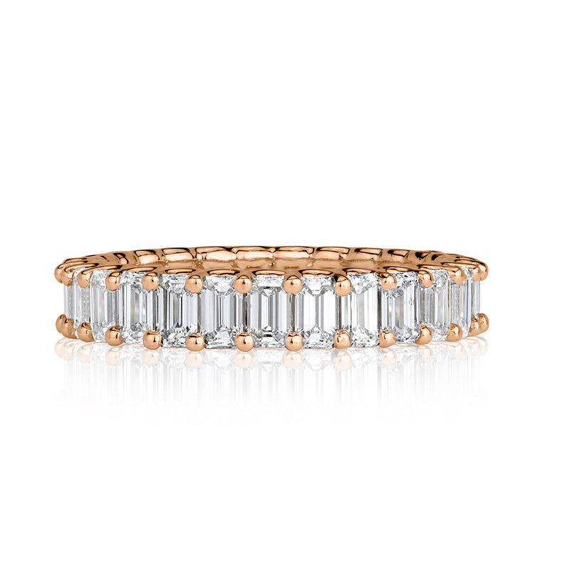 3.15ct Emerald Cut Diamond Eternity Band in 18k Rose Gold