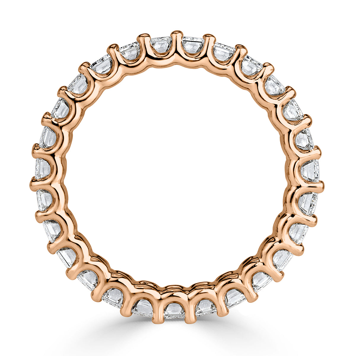 3.15ct Emerald Cut Diamond Eternity Band in 18k Rose Gold
