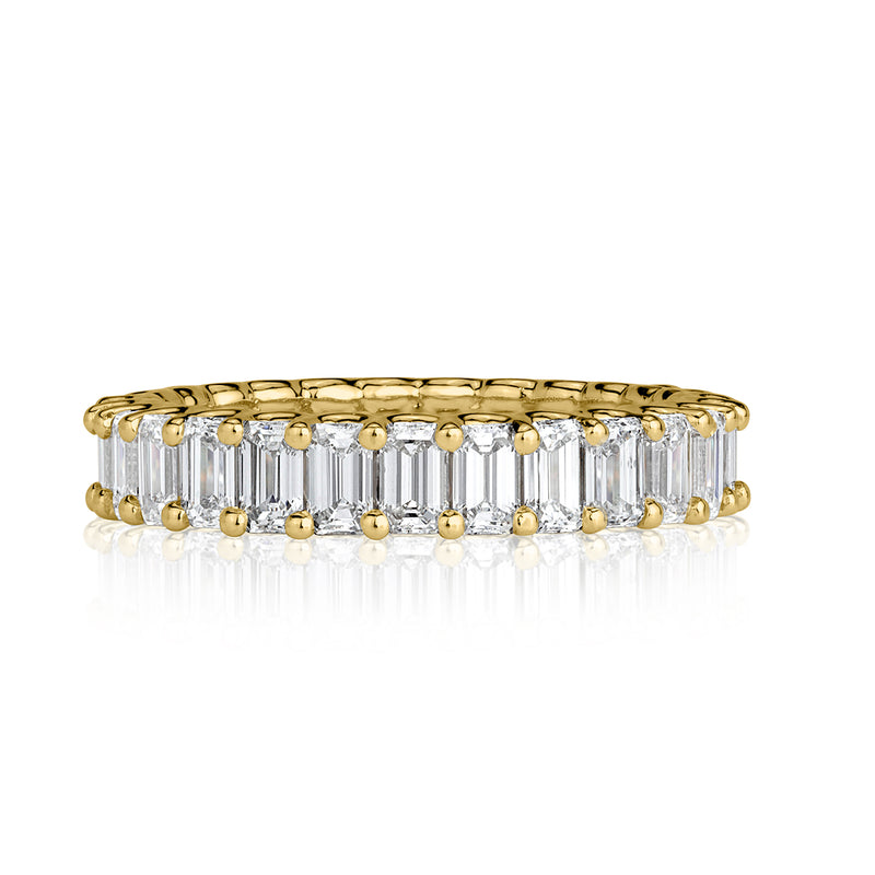 3.15ct Emerald Cut Diamond Eternity Band in 18k Yellow Gold