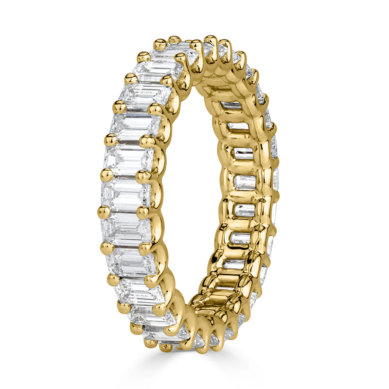 3.15ct Emerald Cut Diamond Eternity Band in 18k Yellow Gold