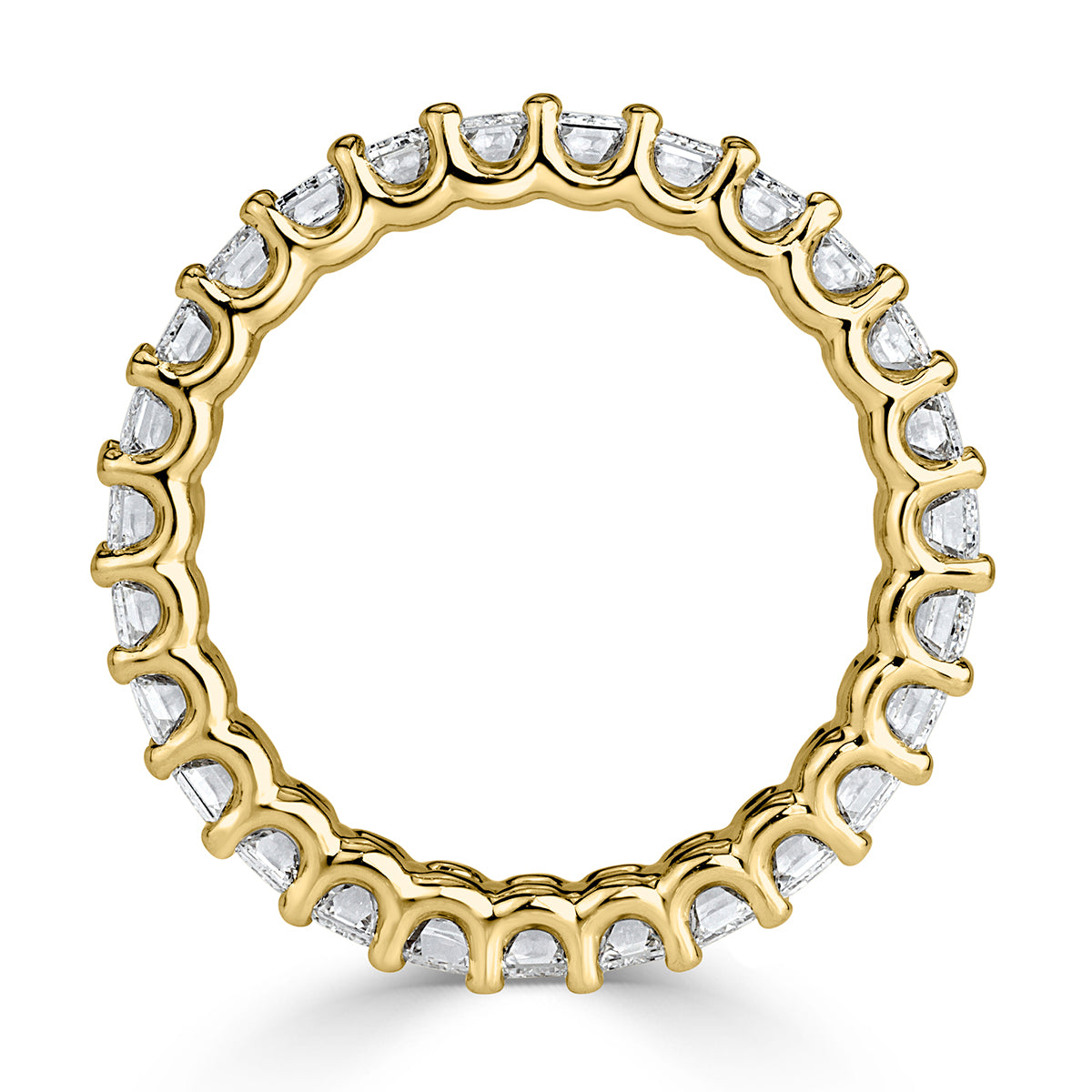 3.15ct Emerald Cut Diamond Eternity Band in 18k Yellow Gold