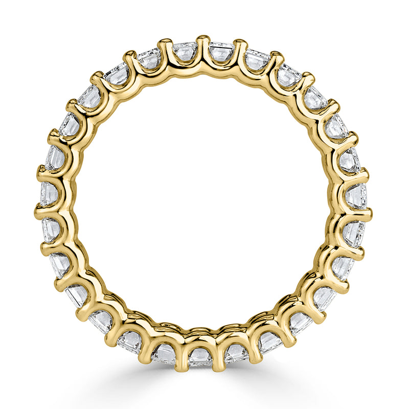 3.15ct Emerald Cut Diamond Eternity Band in 18k Yellow Gold