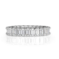 3.15ct Emerald Cut Diamond Eternity Band in 18k White Gold