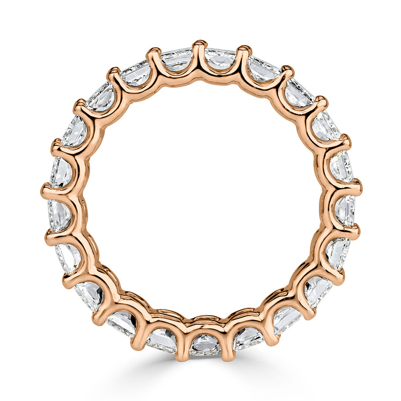 4.14ct Radiant Cut Diamond Eternity Band in 18k Rose Gold