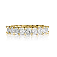 4.14ct Radiant Cut Diamond Eternity Band in 18k Yellow Gold