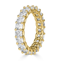 4.14ct Radiant Cut Diamond Eternity Band in 18k Yellow Gold