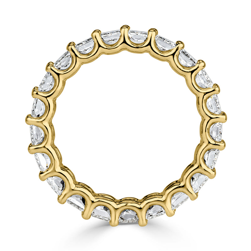 4.14ct Radiant Cut Diamond Eternity Band in 18k Yellow Gold