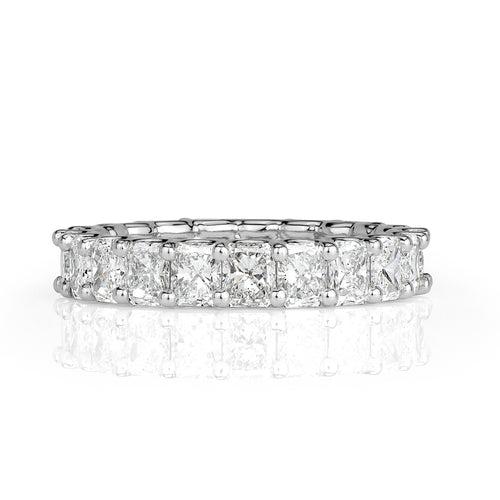 4.14ct Radiant Cut Diamond Eternity Band in 18k White Gold