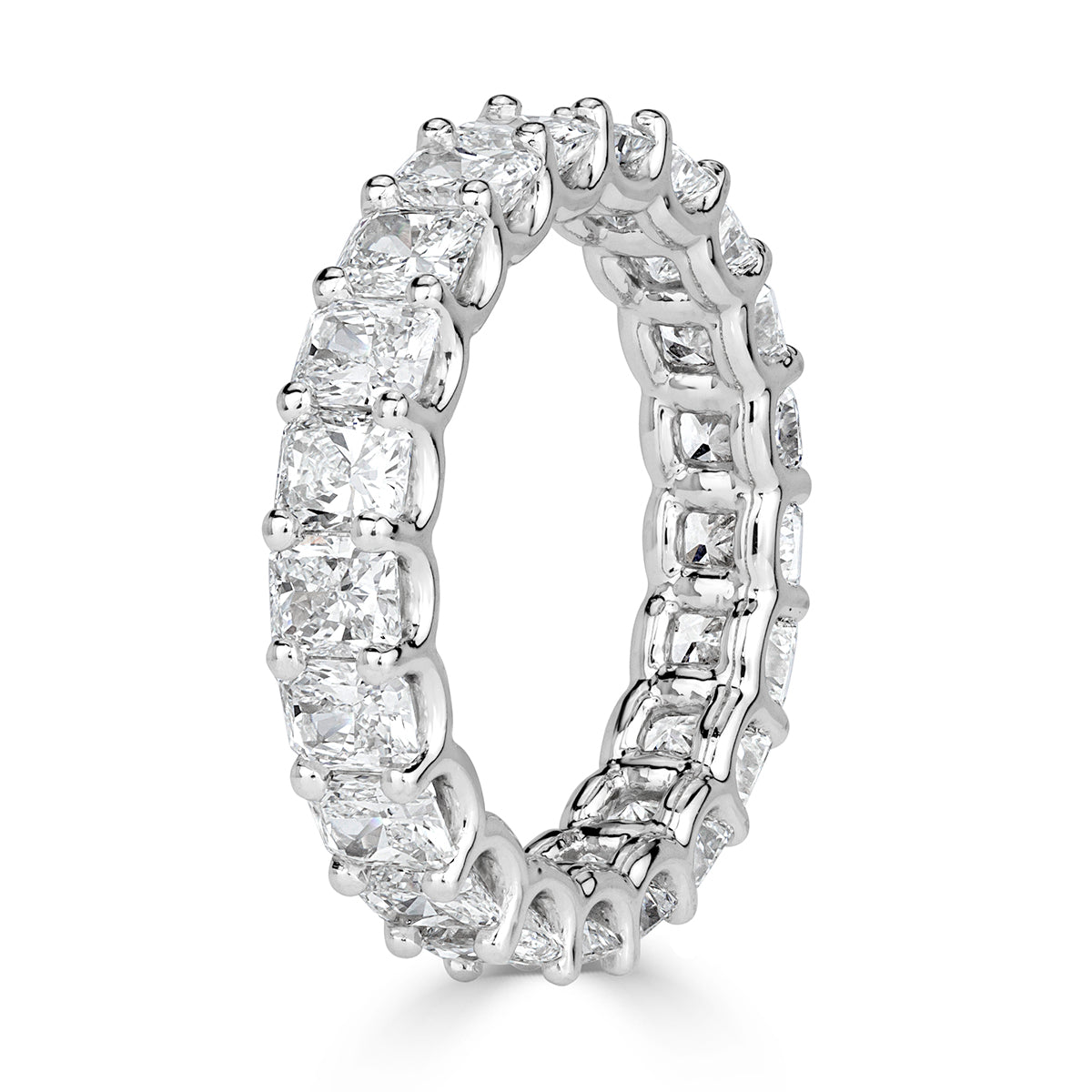 4.14ct Radiant Cut Diamond Eternity Band in 18k White Gold