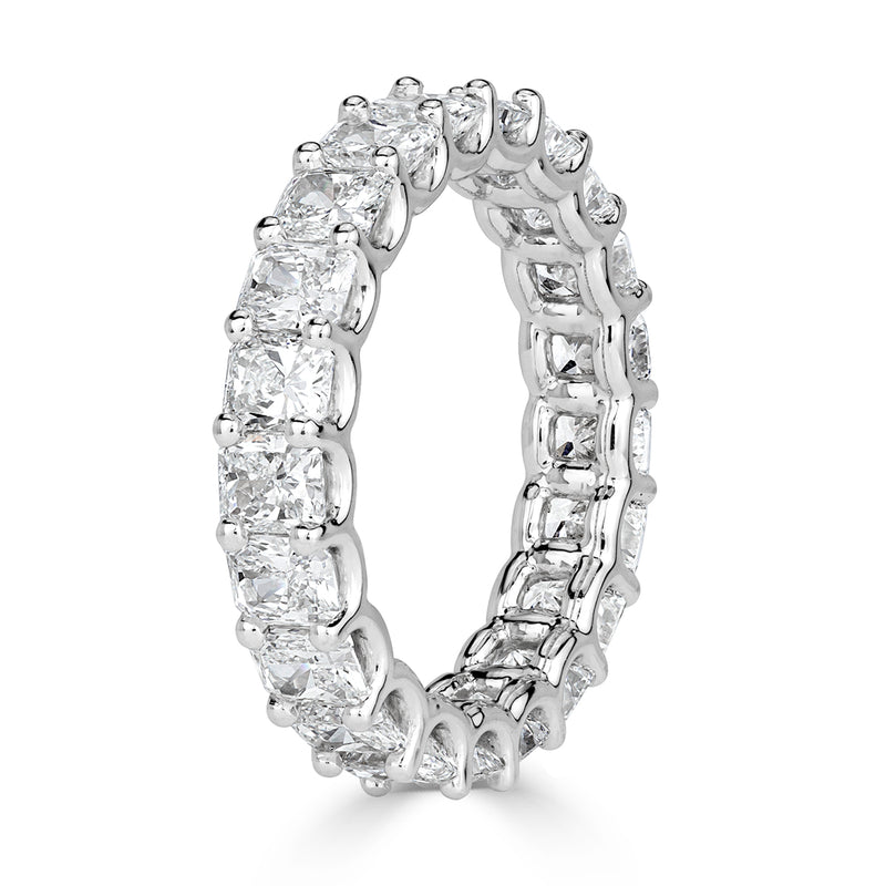 4.14ct Radiant Cut Diamond Eternity Band in 18k White Gold