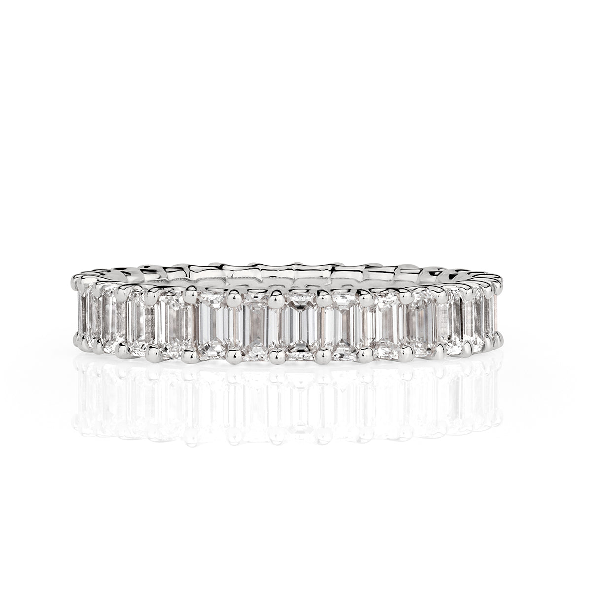 2.66ct Emerald Cut Diamond Eternity Band in 18k White Gold