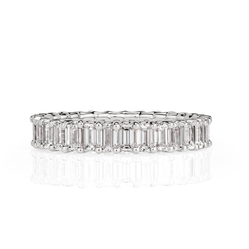 2.66ct Emerald Cut Diamond Eternity Band in 18k White Gold