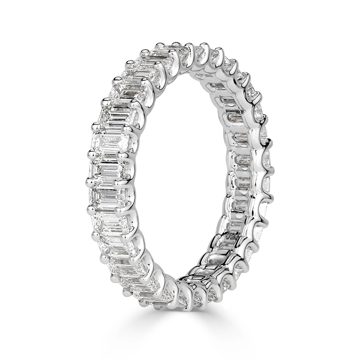 2.66ct Emerald Cut Diamond Eternity Band in 18k White Gold