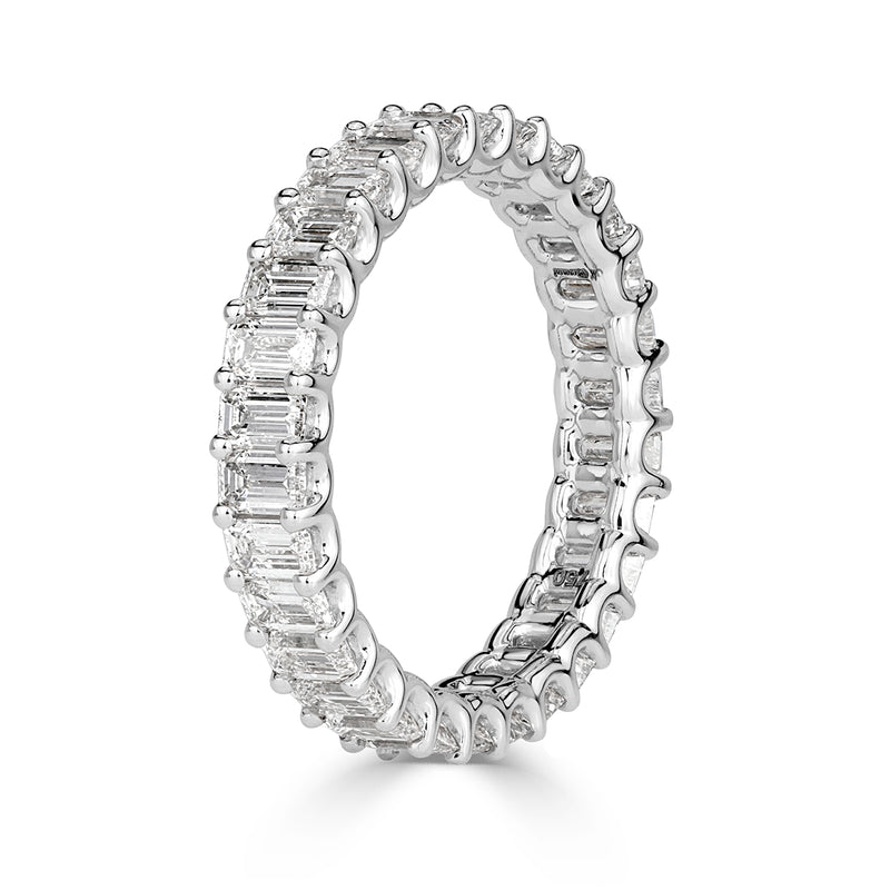 2.66ct Emerald Cut Diamond Eternity Band in 18k White Gold