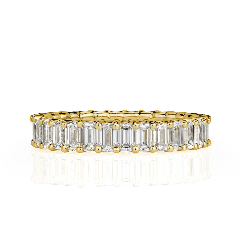 2.66ct Emerald Cut Diamond Eternity Band in 18k Yellow Gold