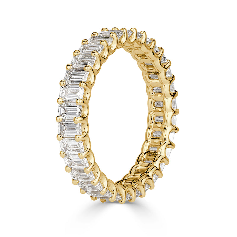 2.66ct Emerald Cut Diamond Eternity Band in 18k Yellow Gold