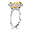 5.65ct Cushion Cut Light Yellow Diamond Engagement Ring