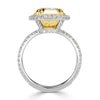 5.65ct Cushion Cut Light Yellow Diamond Engagement Ring