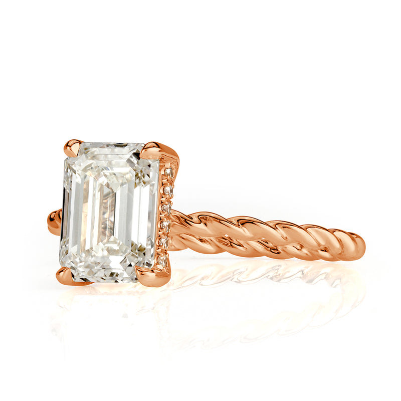 2.09ct Emerald Cut Diamond Engagement Ring