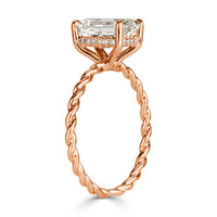 2.09ct Emerald Cut Diamond Engagement Ring