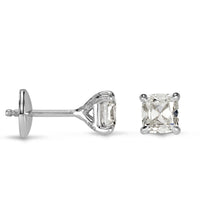 1.00ct Old Mine Cut Diamond Stud Earrings in 18K White Gold