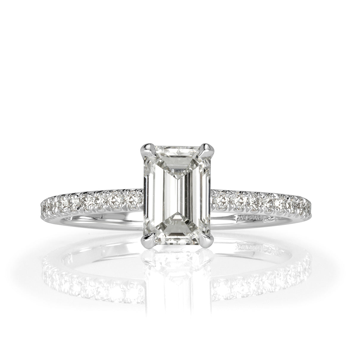1.37ct Emerald Cut Diamond Engagement Ring